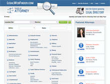 Tablet Screenshot of legalwebfinder.com